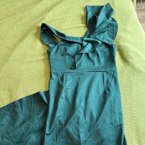 Women's XL/12 Elegant Dark Green Asymmetrical Bodycon Gown - BRAND NEW - Picture 9 of 9